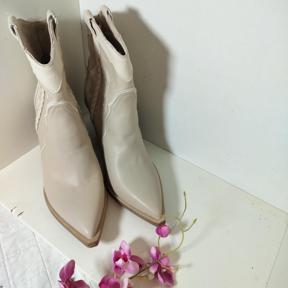 MIA Beige Western Heeled Boots - Picture 2 of 4